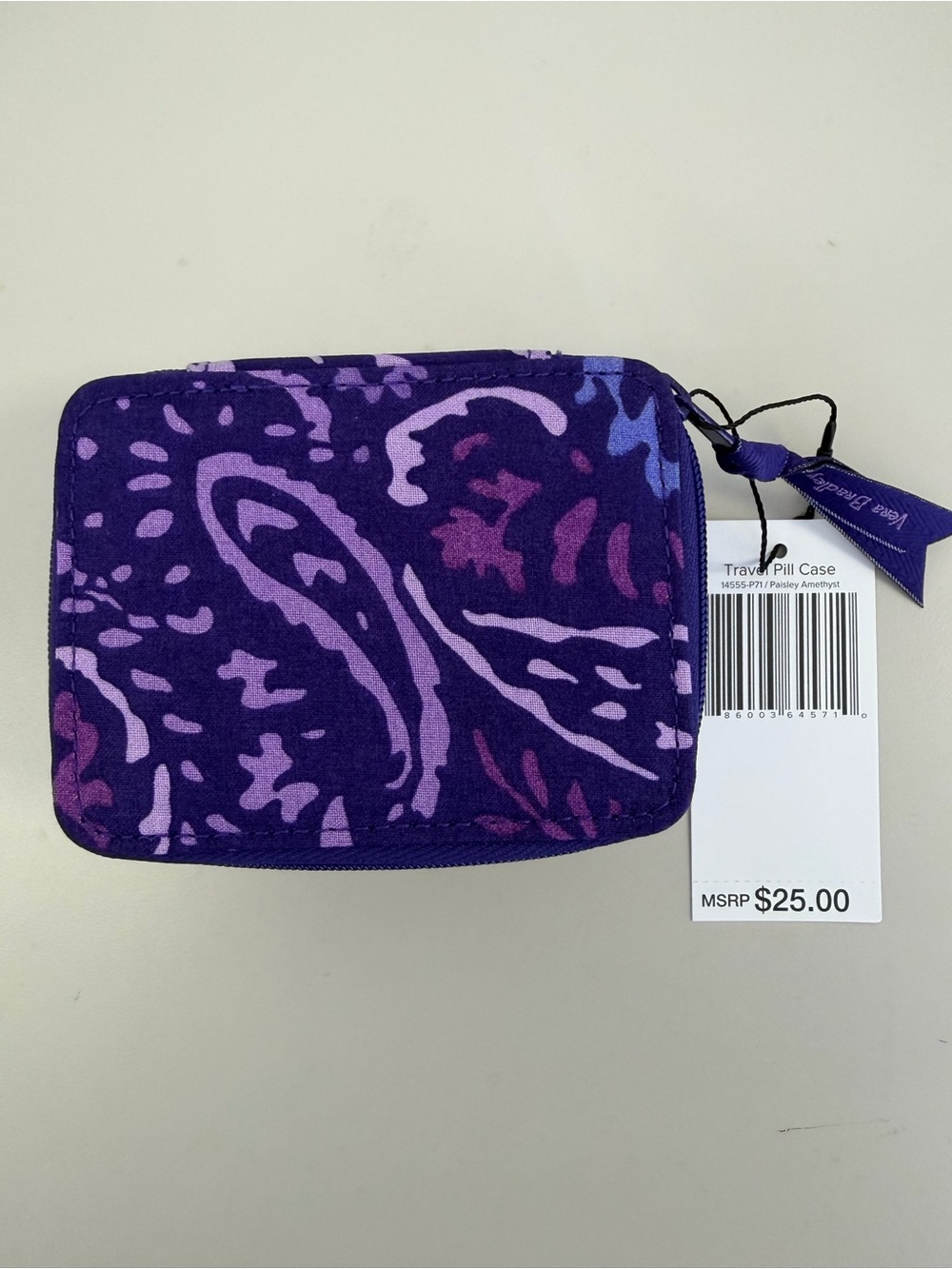 NWT Vera Bradley Paisley Amethyst Travel Pill Case